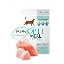 OPTIMEAL™ Superpremium pre sterilizované mačky s morčacím a kuracím filé v omáčke 85 g (0539)