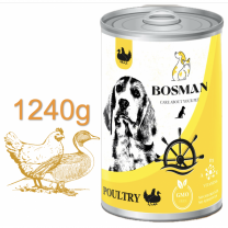 BOSMAN kompletné krmivo pre dospelých psov s hydinou 1240g (0388)