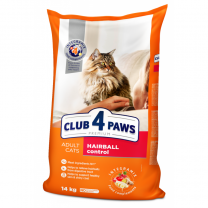 CLUB 4 PAWS Premium Hairball control pre dospelé mačky 14 kg (9337)