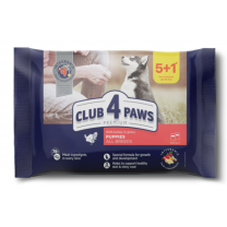 CLUB 4 PAWS Premium pre šteniatka pre malé plemená S morčacím mäsom v omáčke 6 x 80g (4720)