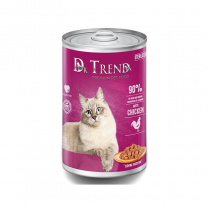 DR. TREND Premium. Konzerva s kuracím mäsom v jemnej omáčke, pre kastrované mačky 400 g (1715)