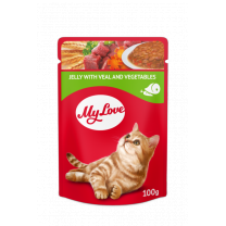 My Love kapsička pre mačky Želé s teľacím mäsom a zeleninou 100 g (0908)
