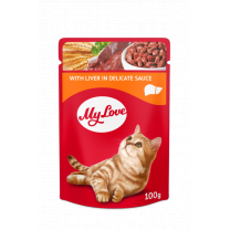 My Love kapsička pre mačky s pečeňou v jemnej omáčke 100 g (0902)