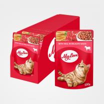 My Love kapsička pre mačky s teľacím mäsom v jemnej omáčke 24x100 g (0906)