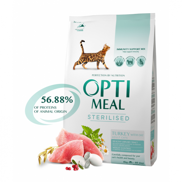 OPTIMEAL™ Superpremium pre kastrované mačky s morčacim mäsom 4 kg (5629) - Kliknutím zobrazíte detail obrázku.