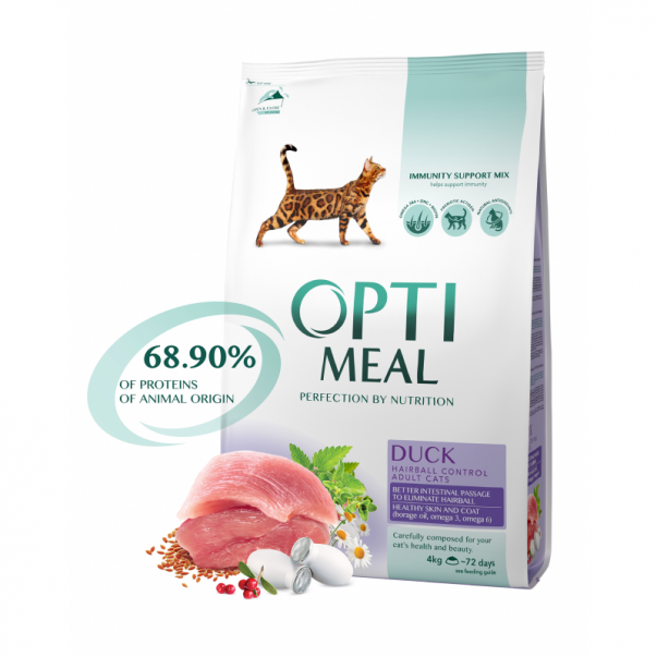 OPTIMEAL™ Superpremium pre dospelé dlhosrsté mačky s kačacim mäsom 4 kg (5599) - Kliknutím zobrazíte detail obrázku.