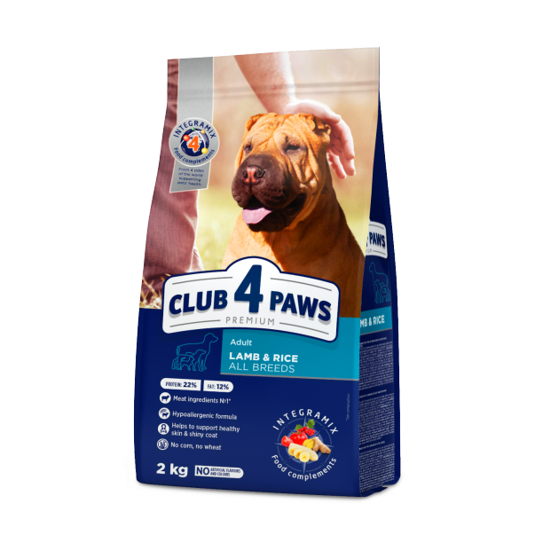 CLUB 4 PAWS Premium pre dospelých psov všetkýсh plemien - jahňa a rýža 2 kg (9634) - Kliknutím zobrazíte detail obrázku.