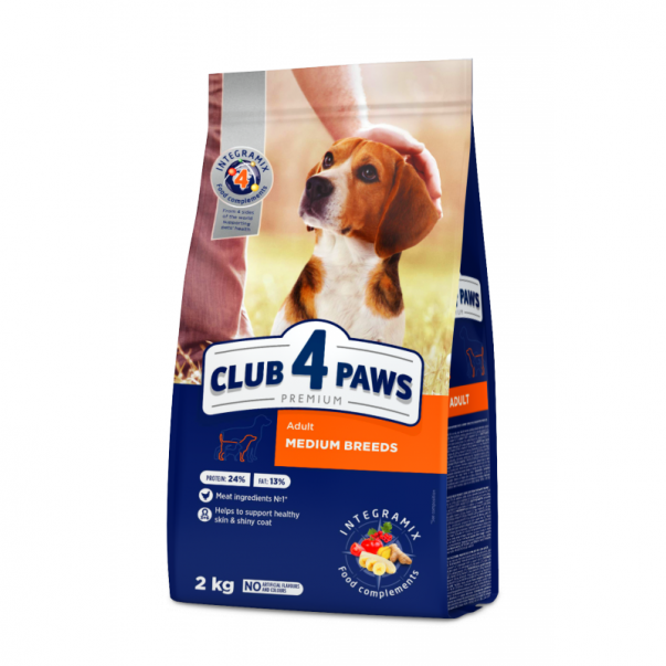 CLUB 4 PAWS Premium pre dospelých psov stredných plemien 2 kg (9658) - Kliknutím zobrazíte detail obrázku.