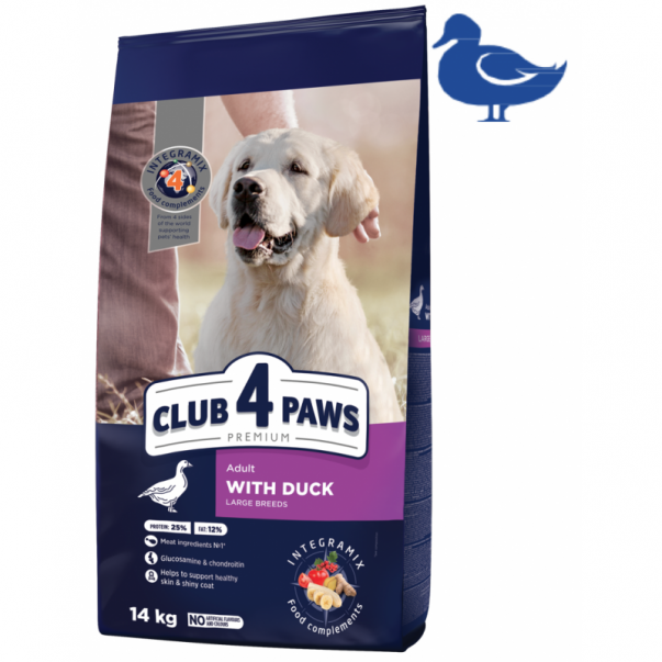 CLUB 4 PAWS Premium pre dospelých psov veľkých plemien s kačacim mäsom Na váhu 100g (8957*) - Kliknutím zobrazíte detail obrázku.