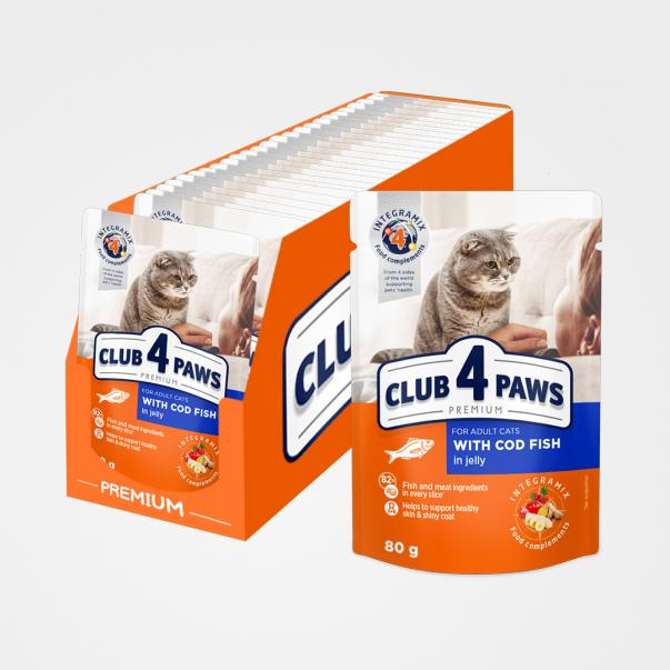 CLUB 4 PAWS Premium s treskou v želé 24x100g (0705) - Kliknutím zobrazíte detail obrázku.