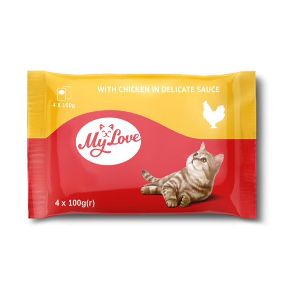 My Love kapsičky pre mačky s kuracím mäsom v jemnej omáčke 4x100 g (8629) - Kliknutím zobrazíte detail obrázku.