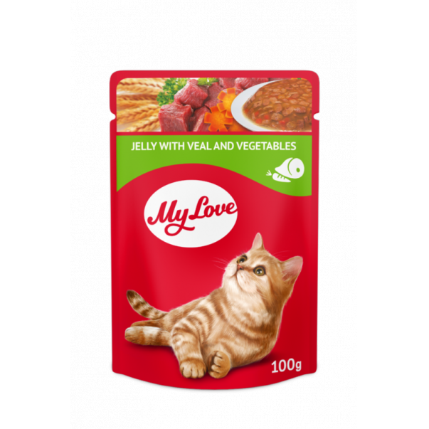 My Love kapsička pre mačky Želé s teľacím mäsom a zeleninou 100 g (0908) - Kliknutím zobrazíte detail obrázku.