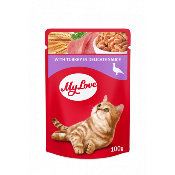 My Love kapsička pre mačky s morčacím mäsom v jemnej omáčke 100 g (0905) - Kliknutím zobrazíte detail obrázku.