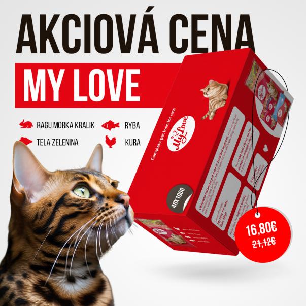My Love kapsičky pre mačky 4 príchute SET2 (48x100g) 4,8kg - Kliknutím zobrazíte detail obrázku.