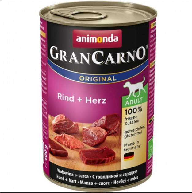 Animonda Gran Carno Adult hovädzie & srdce 400 g - Kliknutím zobrazíte detail obrázku.