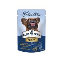 Club 4 Paws Premium Plus Selection s hovädzím mäsom a zeleninou v omáčke 85g (8063)