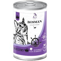 BOSMAN. Kompletné krmivo pre dospelé mačky s hydinou 415g (0418)