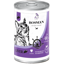 BOSMAN. Kompletné krmivo pre dospelé mačky s pečeňou 415g (0401)