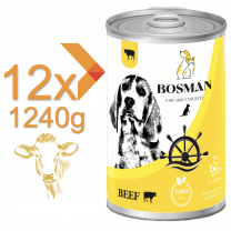 BOSMAN kompletné krmivo pre dospelých psov s hovädzím mäsom 12x1240g (0395*)
