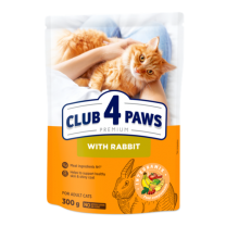 CLUB 4 PAWS Premium pre dospelé mačky s králikom 300g (0202)