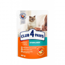 Kapsička pre sterilizované mačky CLUB 4 PAWS Premium 80 g