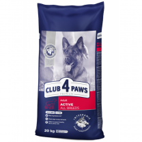 Granuly pre psov všetky plemená s vysokou aktivitou CLUB 4 PAWS Premium Active 20 kg