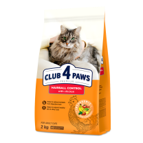 CLUB 4 PAWS Premium Hairball control pre dospelé mačky 2 kg (9428)