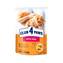 CLUB 4 PAWS Premium S teľacím mäsom. Pre dospelé mačky 900g (0196)