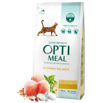 OPTIMEAL™ Superpremium pre dospelé mačky s kuracim mäsom 1,5kg (9671)
