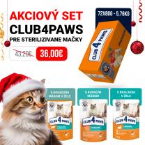 CLUB 4 PAWS Premium Akciovy set pre sterilizovane mačky 72x80g