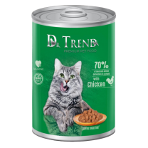 DR.TREND Konzerva s kuracím mäsom v jemnej omáčke pre dospelé mačky. 400 g (2538)