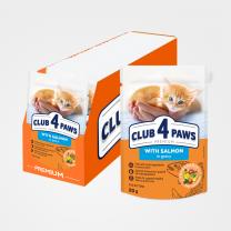 CLUB 4 PAWS Premium pre MAČIATKA S LOSOSEM v omáčke 24x80 g (0706*)