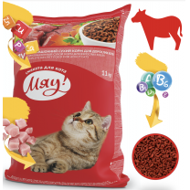 Miau! pre dospelé mačky s mäsom 11kg (2093)