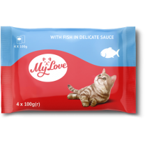 My Love kapsičky pre mačky s rybou v jemnej omáčke 4x100 g (8636)