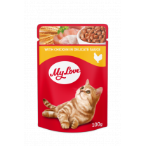 Kapsička pre mačky My Love S kuracím mäsom v jemnej omáčke 100 g