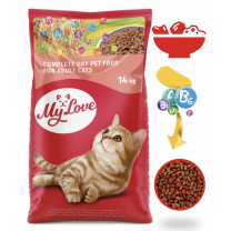 MY LOVE pre dospelé mačky s mäsom, ryžou a zeleninou 14kg (8377)