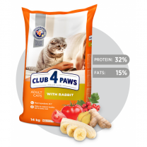 CLUB 4 PAWS Premium pre dospelé mačky s králikom 14 kg (9153)
