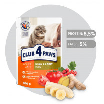 Kapsička pre mačky CLUB 4 PAWS Premium S králikom v želé 100 g