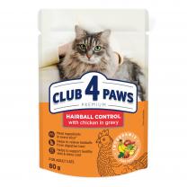 CLUB 4 PAWS Premium pre mačky Hairball Control 24x80g (0460*)