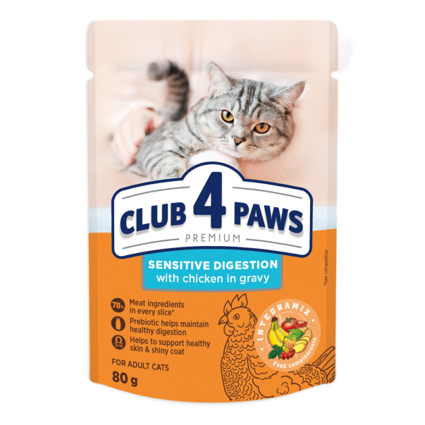 CLUB 4 PAWS Premium Sensitive digestion 80g (0461) - Kliknutím zobrazíte detail obrázku.