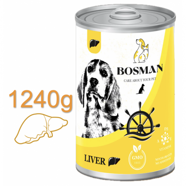 BOSMAN kompletné krmivo pre dospelých psov s pečeňou 1240 g (0401) - Kliknutím zobrazíte detail obrázku.