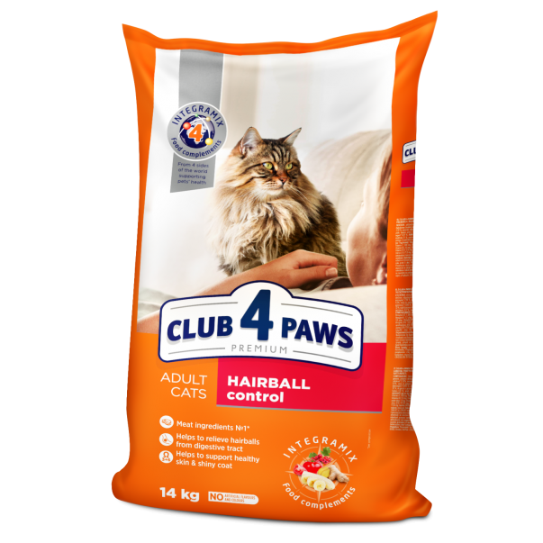CLUB 4 PAWS Premium Hairball control pre dospelé mačky Na váhu 100g (9337*) - Kliknutím zobrazíte detail obrázku.