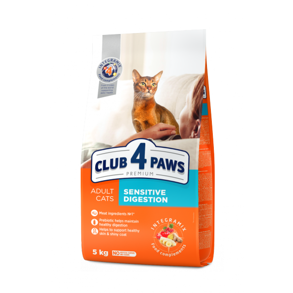 Granuly pre mačky s citlivým trávením CLUB 4 PAWS Premium 5 kg - Kliknutím zobrazíte detail obrázku.