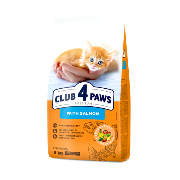 CLUB 4 PAWS Premium pre mačiatka "S lososom" 5kg (9480) - Kliknutím zobrazíte detail obrázku.