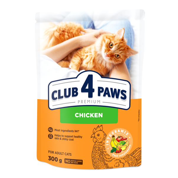 CLUB 4 PAWS Premium Kura pre dospelé mačky 300 g (9795) - Kliknutím zobrazíte detail obrázku.