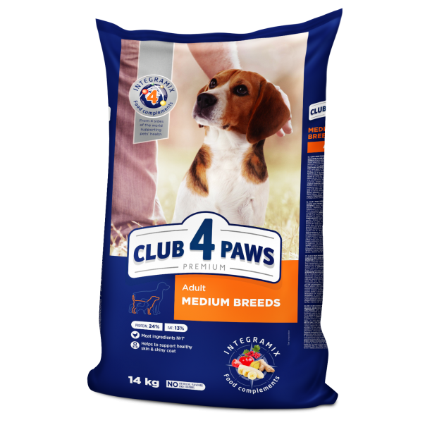 CLUB 4 PAWS Premium pre dospelých psov stredných plemien Na váhu 100g (9719) - Kliknutím zobrazíte detail obrázku.