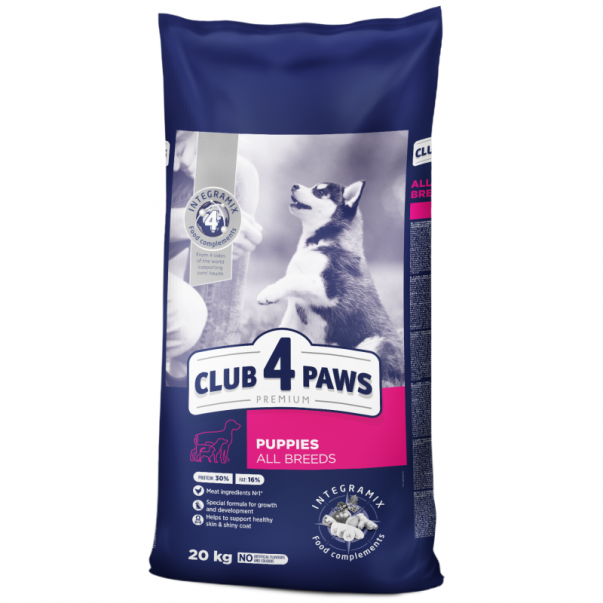 Granuly pre šteňatá pre všetky plemená CLUB 4 PAWS Premium  20 kg - Kliknutím zobrazíte detail obrázku.