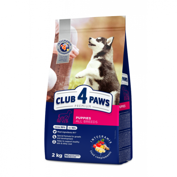 Granuly pre šteňatá pre všetky plemená CLUB 4 PAWS Premium  2 kg - Kliknutím zobrazíte detail obrázku.