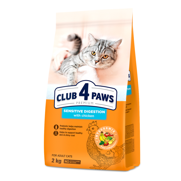 CLUB 4 PAWS Premium pre dospelé mačky s citlivým trávením 2 kg (8773) - Kliknutím zobrazíte detail obrázku.