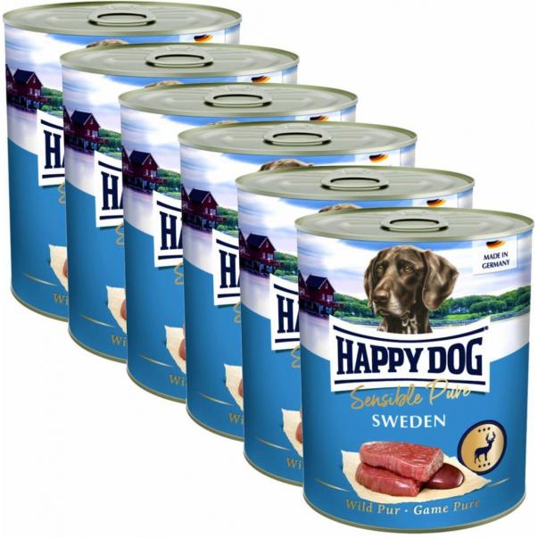 Happy Dog Wild Pur Sweden SET 6 x 0,8 kg - Kliknutím zobrazíte detail obrázku.
